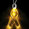 Light Up Necklace - Acrylic Ribbon Pendant - Amber